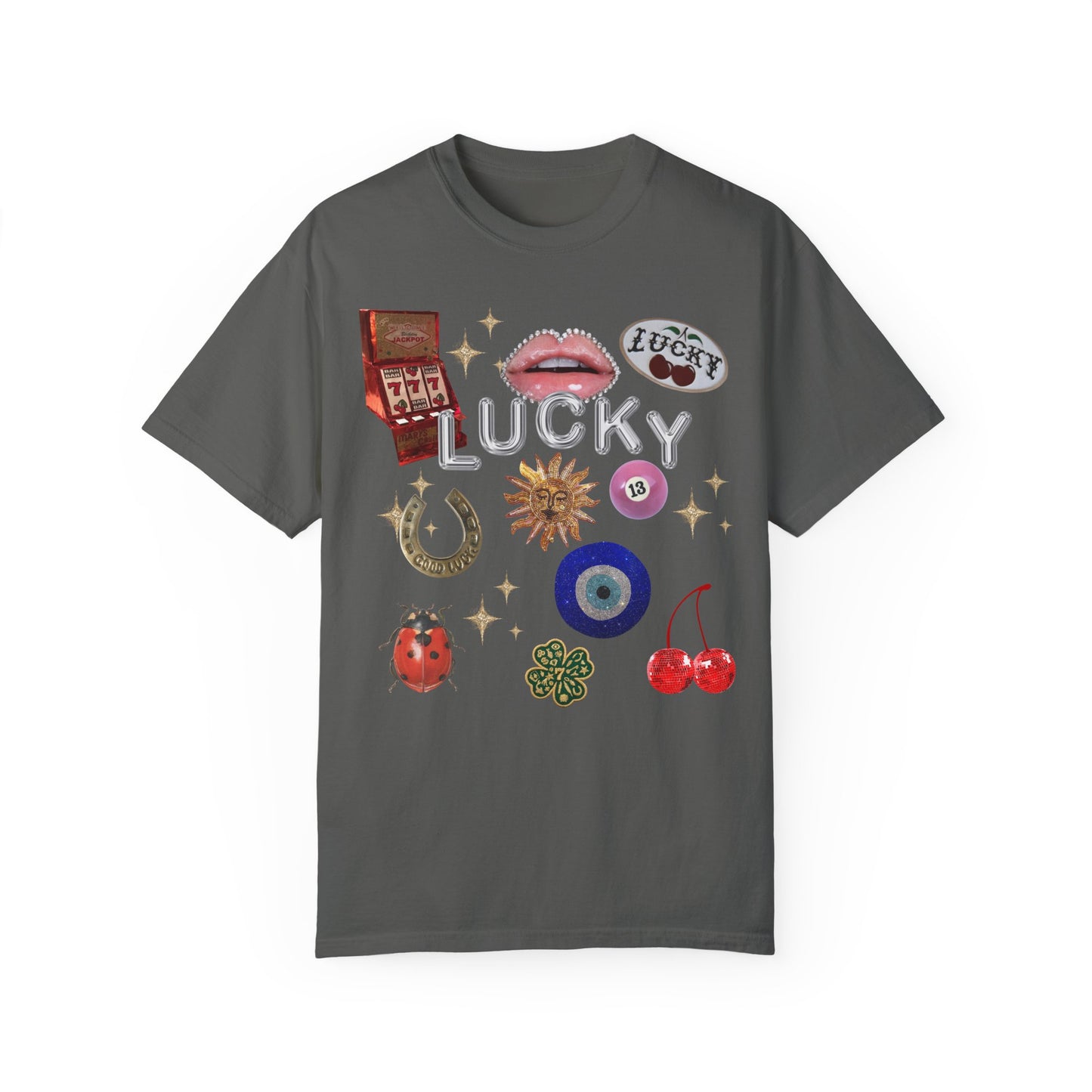 Lucky Symbols Collage Tee