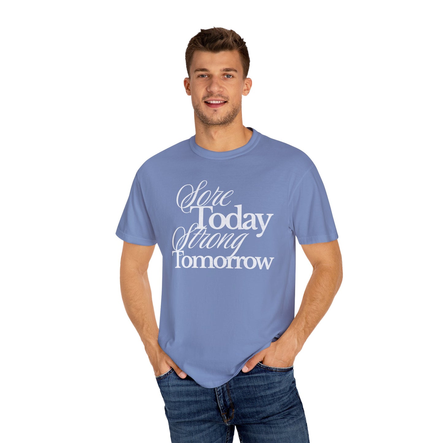Sore Today Strong Tomorrow Gym Shirt, Weightlifting Tee, Trendy Oversized Workout Top, Comfort Colors Tee, Lift Heavy