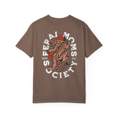 Feral Mom's Shirt, feminist girl power tee, aesthetic grunge moto tshirt, comfort colors tee, trendy mom, Vintage tiger