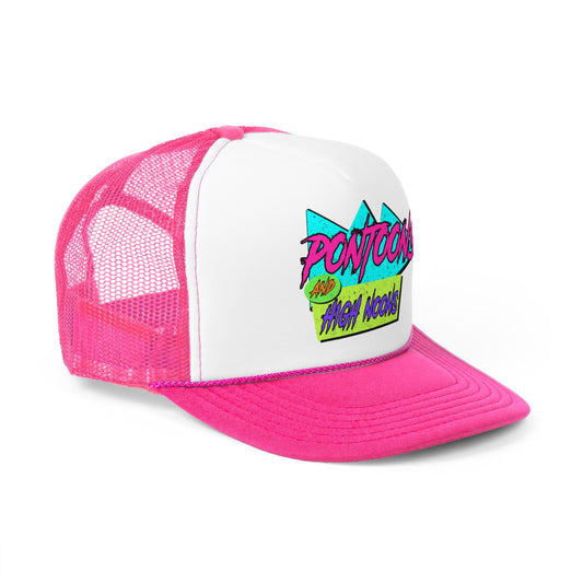 Pontoons & High Noons, Trendy Woman's Trucker Hat, Boating hat , Retro Summer Cap, Lake Hat ,River Hat