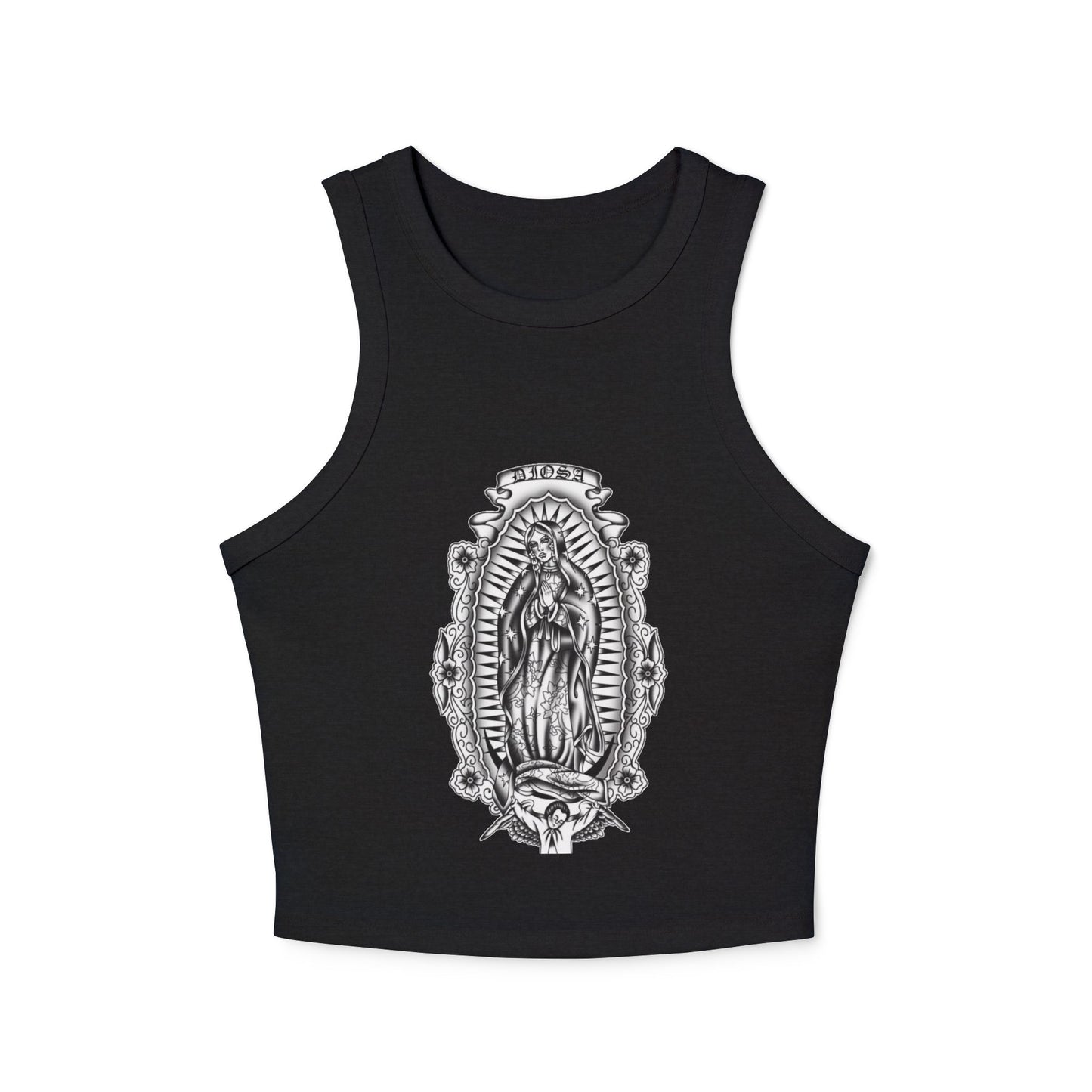 Virgin Mary Tank Top - Vintage Chicano Art Shirt - Nuestra Señora Graphic Tee - Lowrider Aesthetic Tank - Retro Catholic Apparel