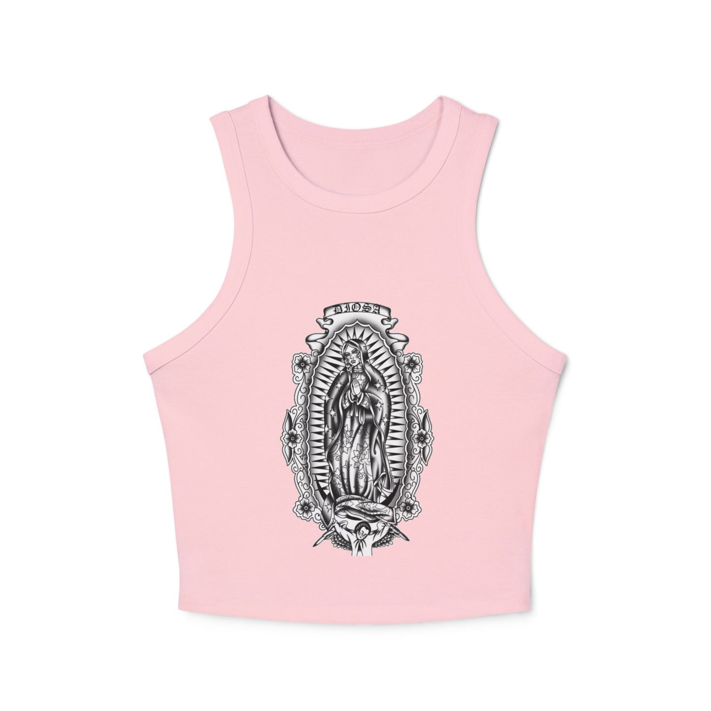 Virgin Mary Tank Top - Vintage Chicano Art Shirt - Nuestra Señora Graphic Tee - Lowrider Aesthetic Tank - Retro Catholic Apparel