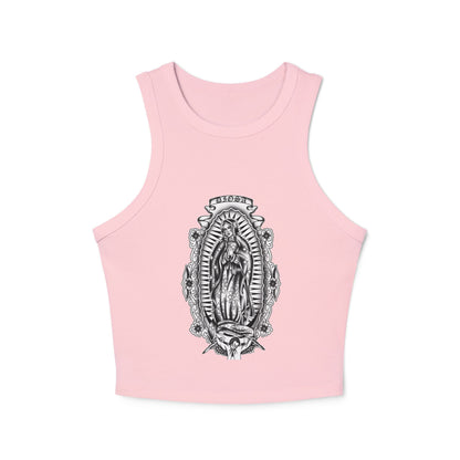 Virgin Mary Tank Top - Vintage Chicano Art Shirt - Nuestra Señora Graphic Tee - Lowrider Aesthetic Tank - Retro Catholic Apparel