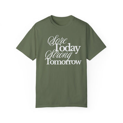 Sore Today Strong Tomorrow Gym Shirt, Weightlifting Tee, Trendy Oversized Workout Top, Comfort Colors Tee, Lift Heavy