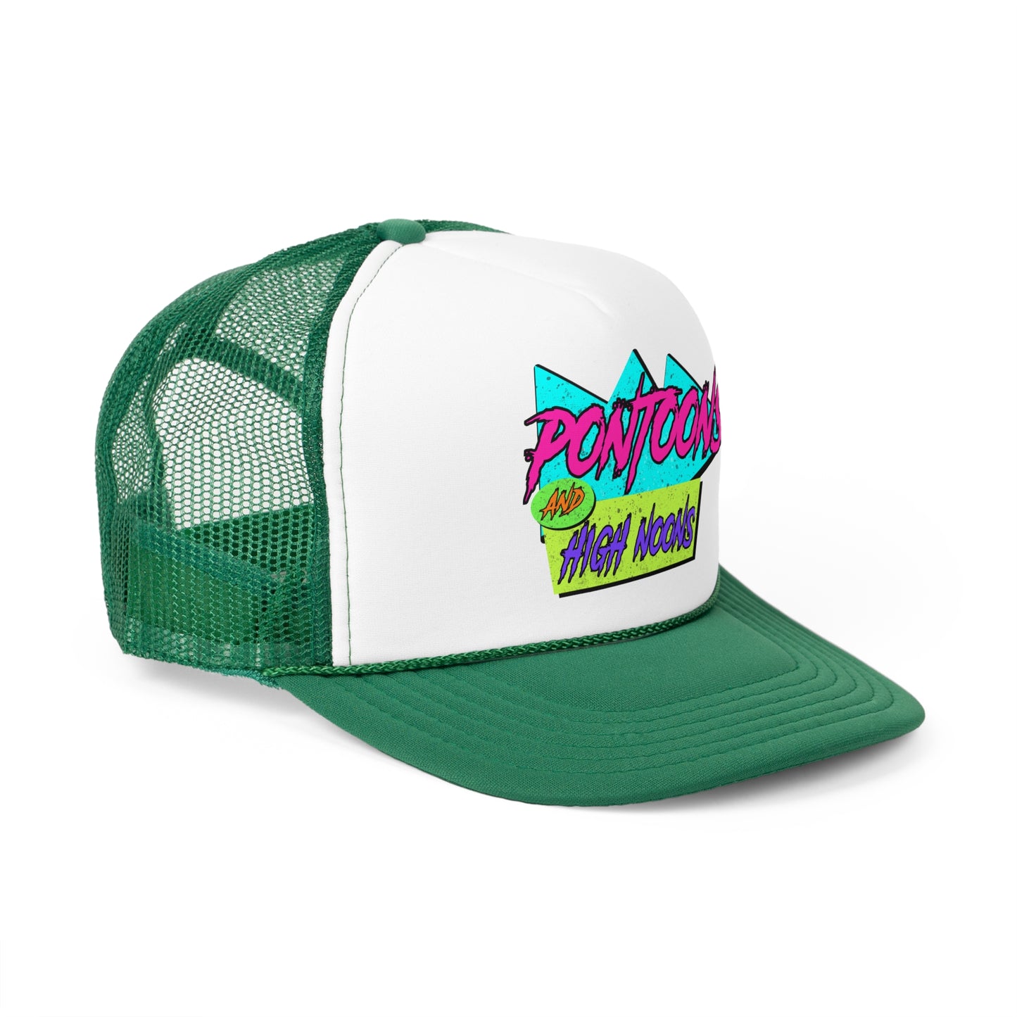Pontoons & High Noons, Trendy Woman's Trucker Hat, Boating hat , Retro Summer Cap, Lake Hat ,River Hat