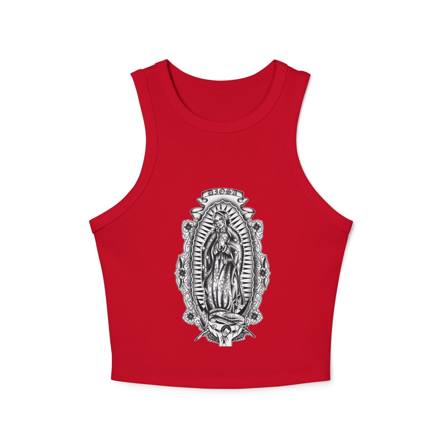 Virgin Mary Tank Top - Vintage Chicano Art Shirt - Nuestra Señora Graphic Tee - Lowrider Aesthetic Tank - Retro Catholic Apparel