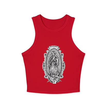 Virgin Mary Tank Top - Vintage Chicano Art Shirt - Nuestra Señora Graphic Tee - Lowrider Aesthetic Tank - Retro Catholic Apparel