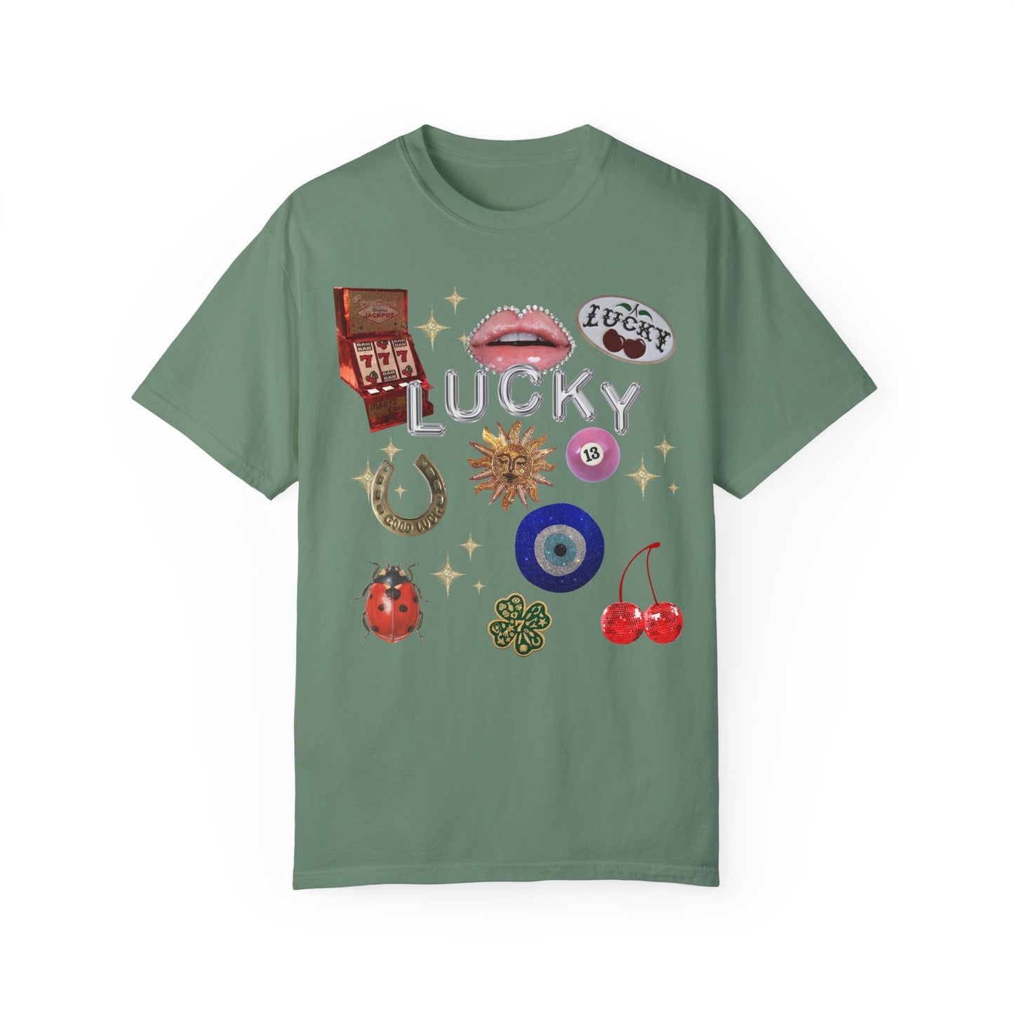 Lucky Symbols Collage Tee