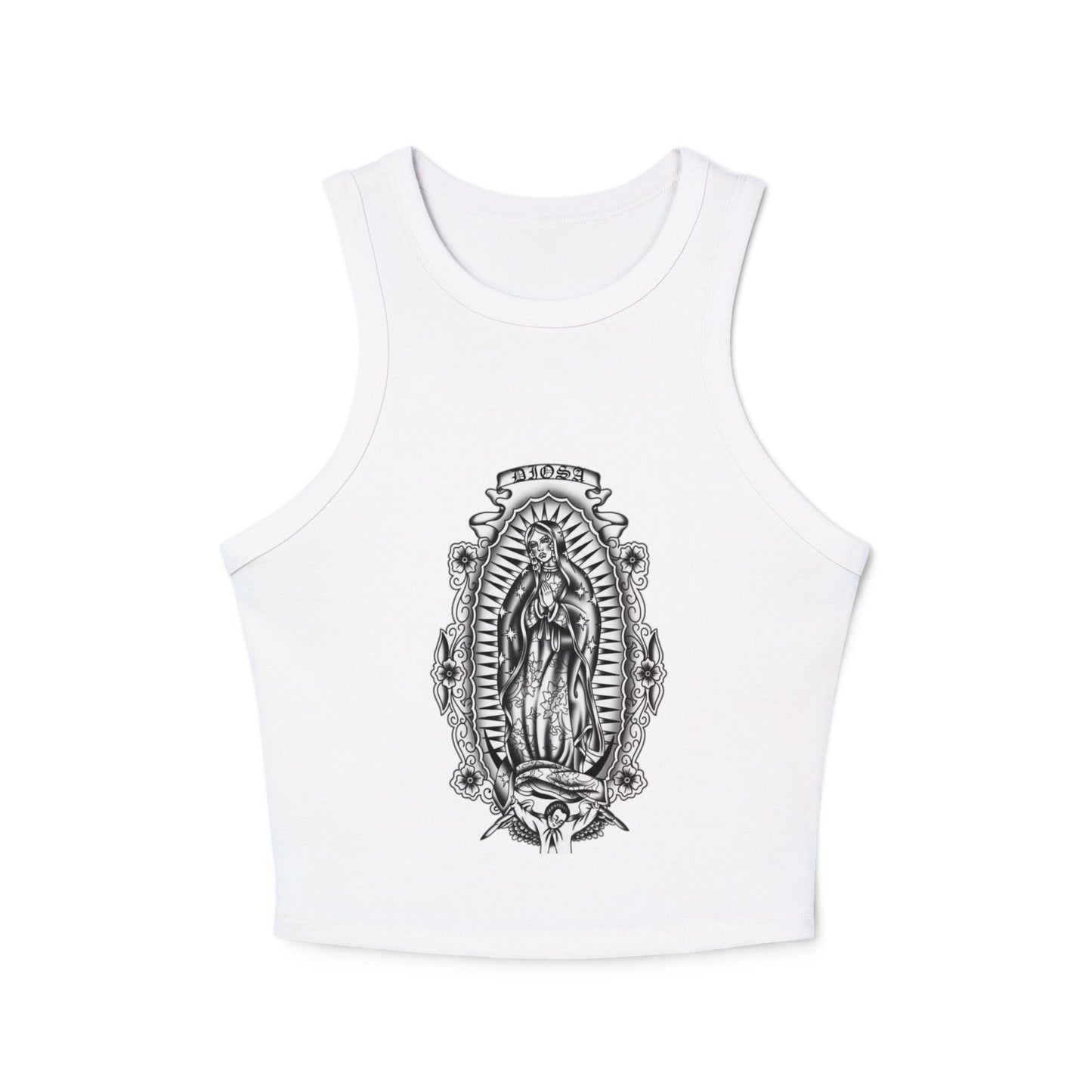 Virgin Mary Tank Top - Vintage Chicano Art Shirt - Nuestra Señora Graphic Tee - Lowrider Aesthetic Tank - Retro Catholic Apparel