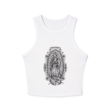 Virgin Mary Tank Top - Vintage Chicano Art Shirt - Nuestra Señora Graphic Tee - Lowrider Aesthetic Tank - Retro Catholic Apparel