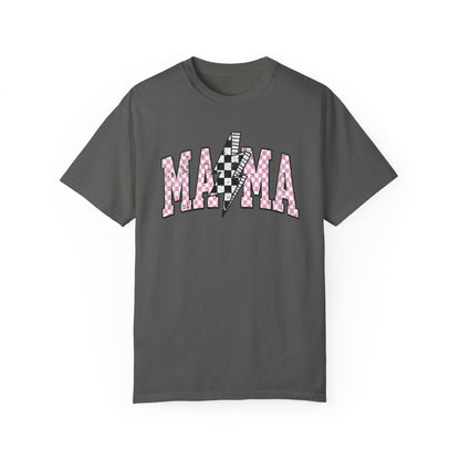 Mama Checkered Lightning Bolt Tee,Mom Shirt, Vintage Grunge Aesthetic, Cool Gift For Mom, Mothers Day, Oversized Comfort Colors T Shirt,