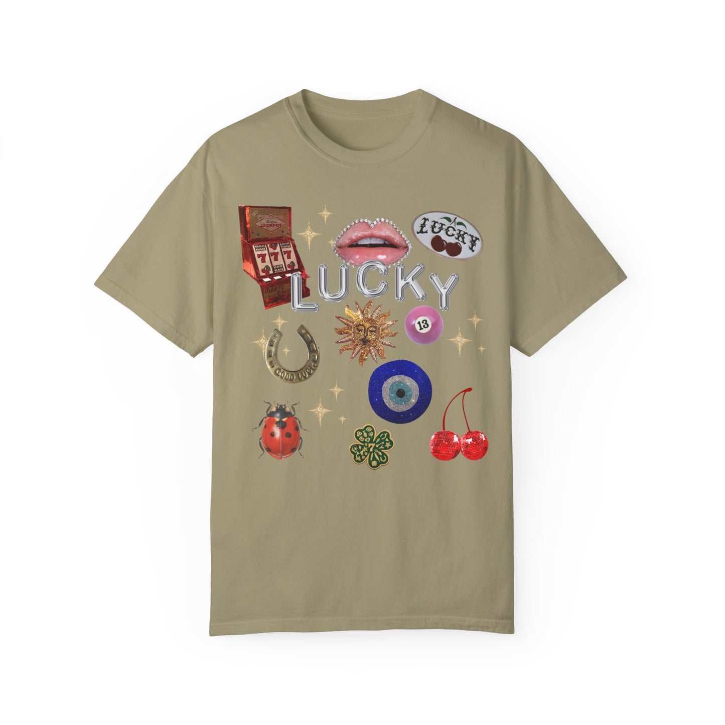 Lucky Symbols Collage Tee