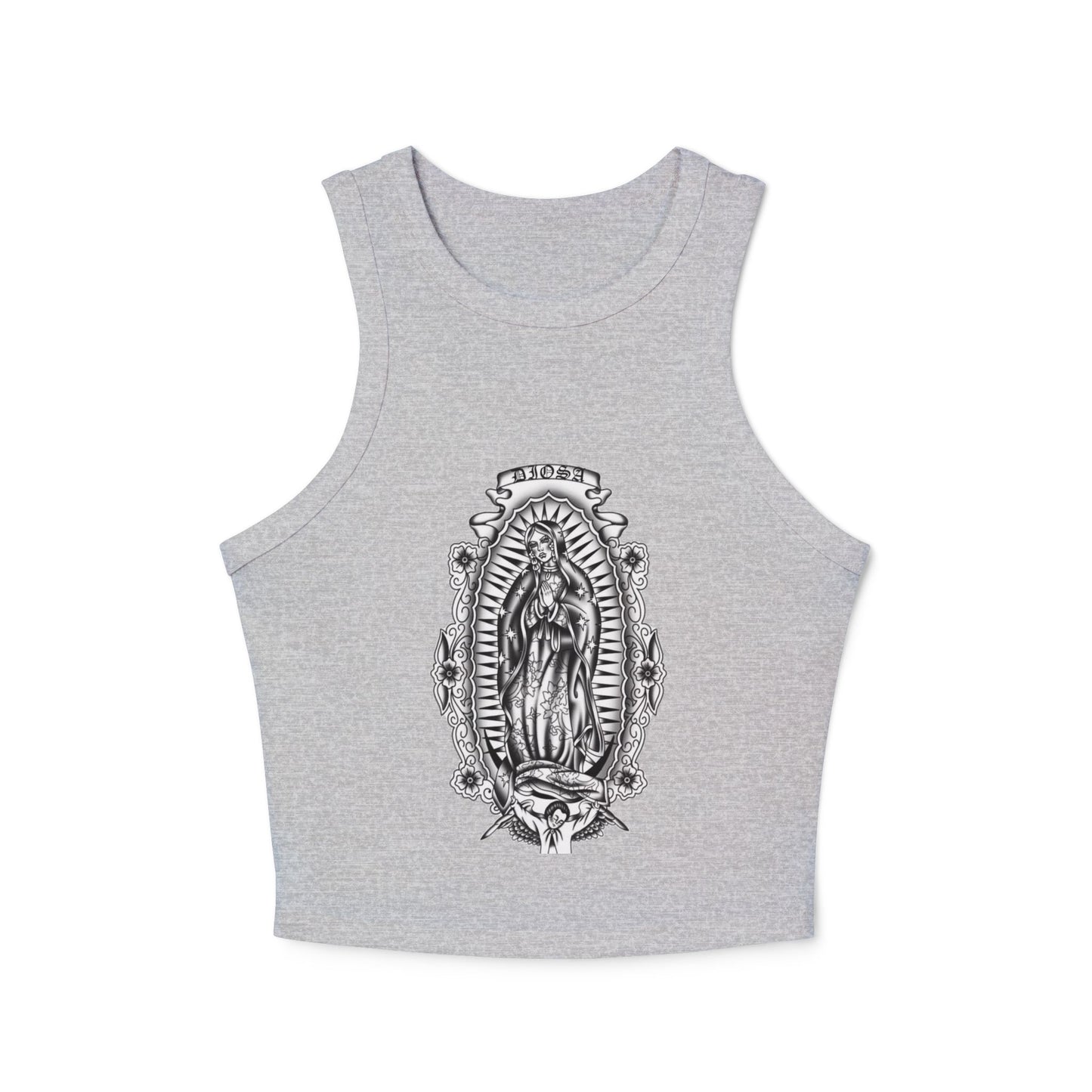 Virgin Mary Tank Top - Vintage Chicano Art Shirt - Nuestra Señora Graphic Tee - Lowrider Aesthetic Tank - Retro Catholic Apparel