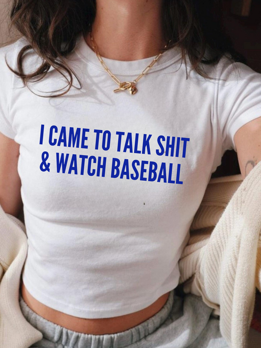 Talk Shit Baseball Baby Tee