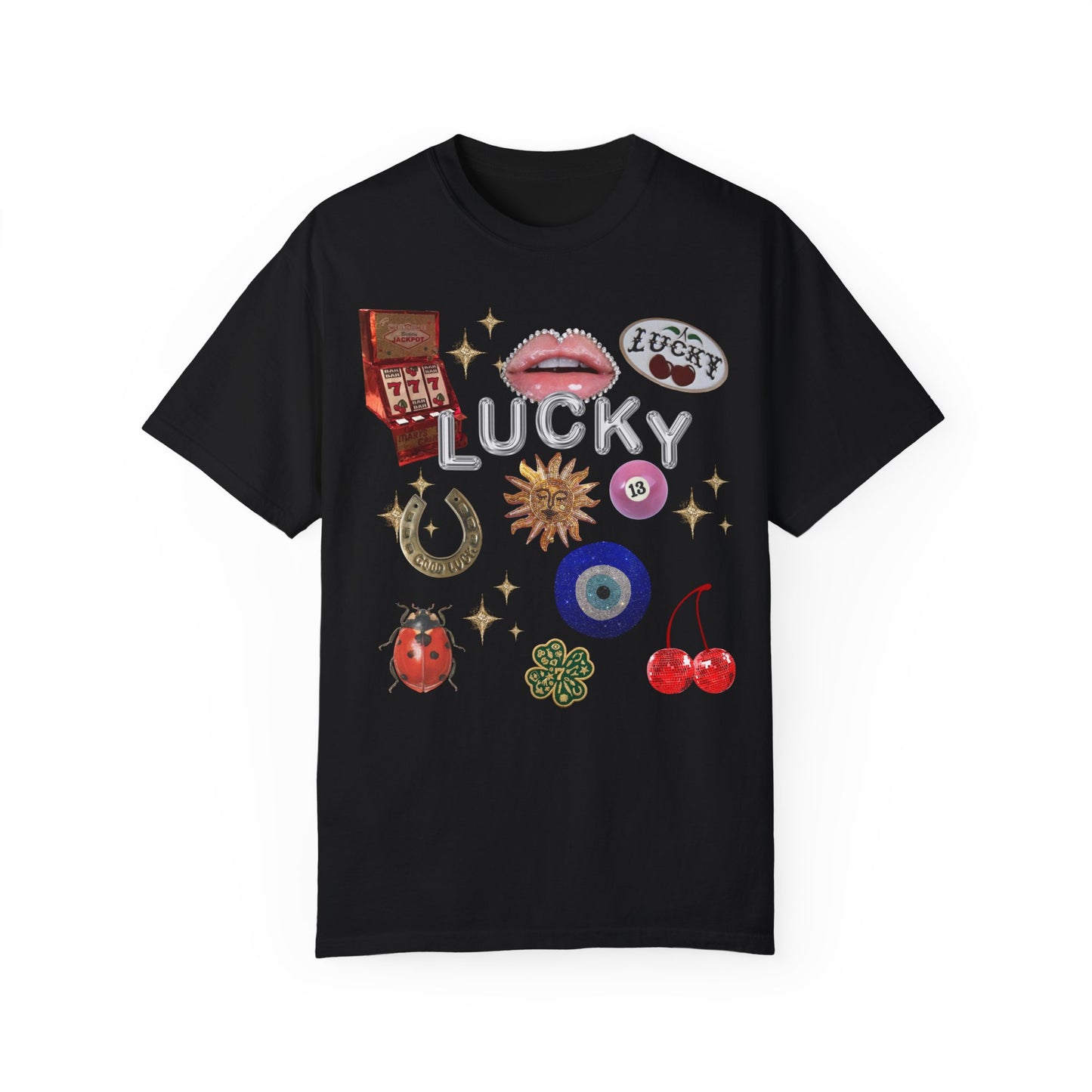 Lucky Symbols Collage Tee