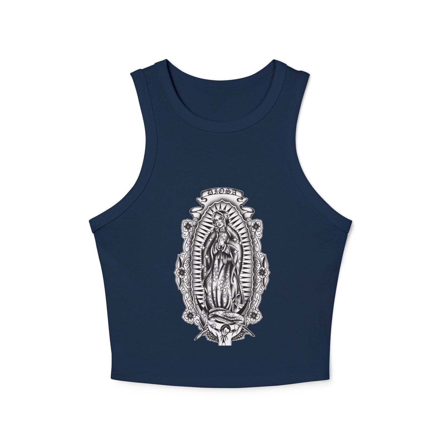 Virgin Mary Tank Top - Vintage Chicano Art Shirt - Nuestra Señora Graphic Tee - Lowrider Aesthetic Tank - Retro Catholic Apparel