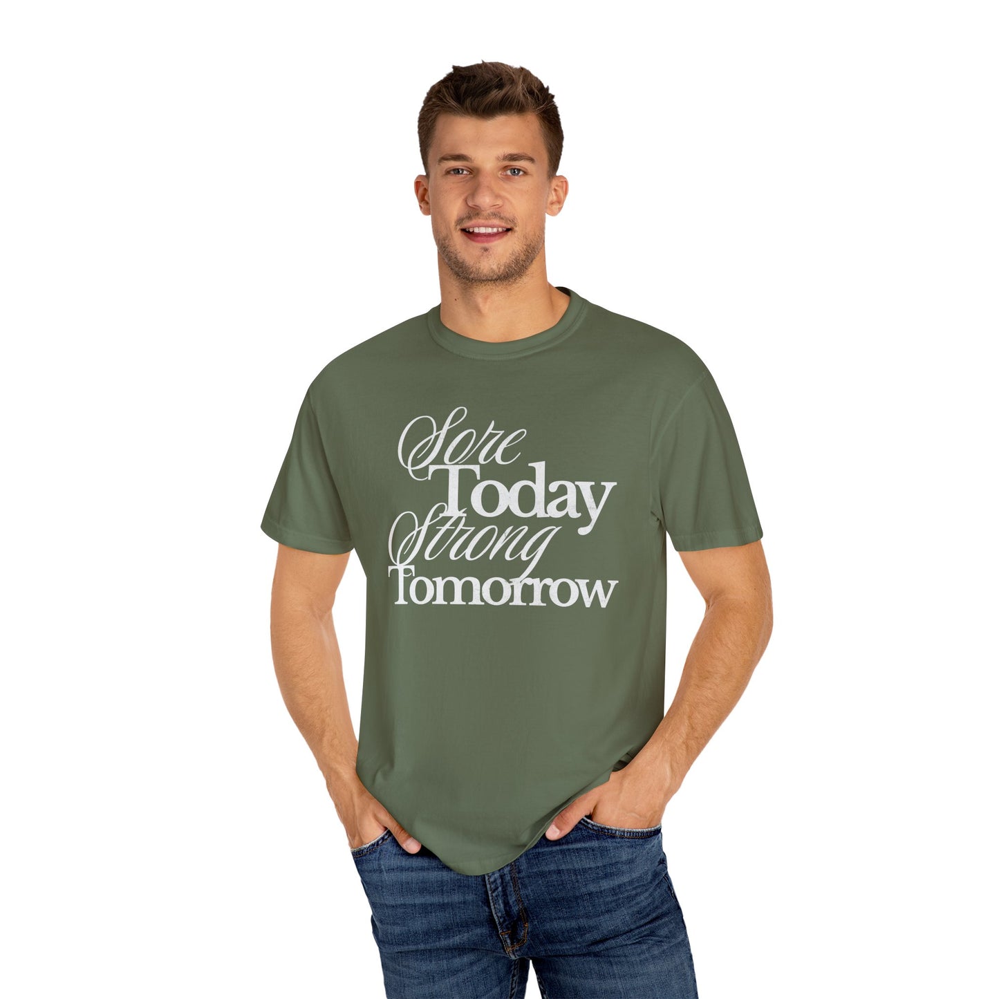 Sore Today Strong Tomorrow Gym Shirt, Weightlifting Tee, Trendy Oversized Workout Top, Comfort Colors Tee, Lift Heavy