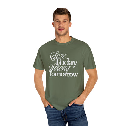 Sore Today Strong Tomorrow Gym Shirt, Weightlifting Tee, Trendy Oversized Workout Top, Comfort Colors Tee, Lift Heavy