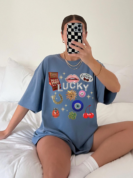 Lucky Symbols Collage Tee