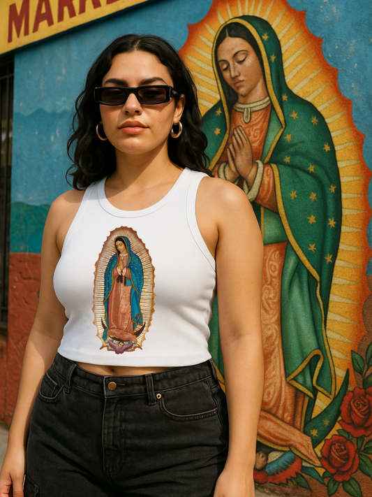 Vintage Virgen de Guadalupe Tank Top - Trendy Catholic Graphic Shirt - Chicano Art- Retro Spiritual Streetwear - Nuestra Señora Tank
